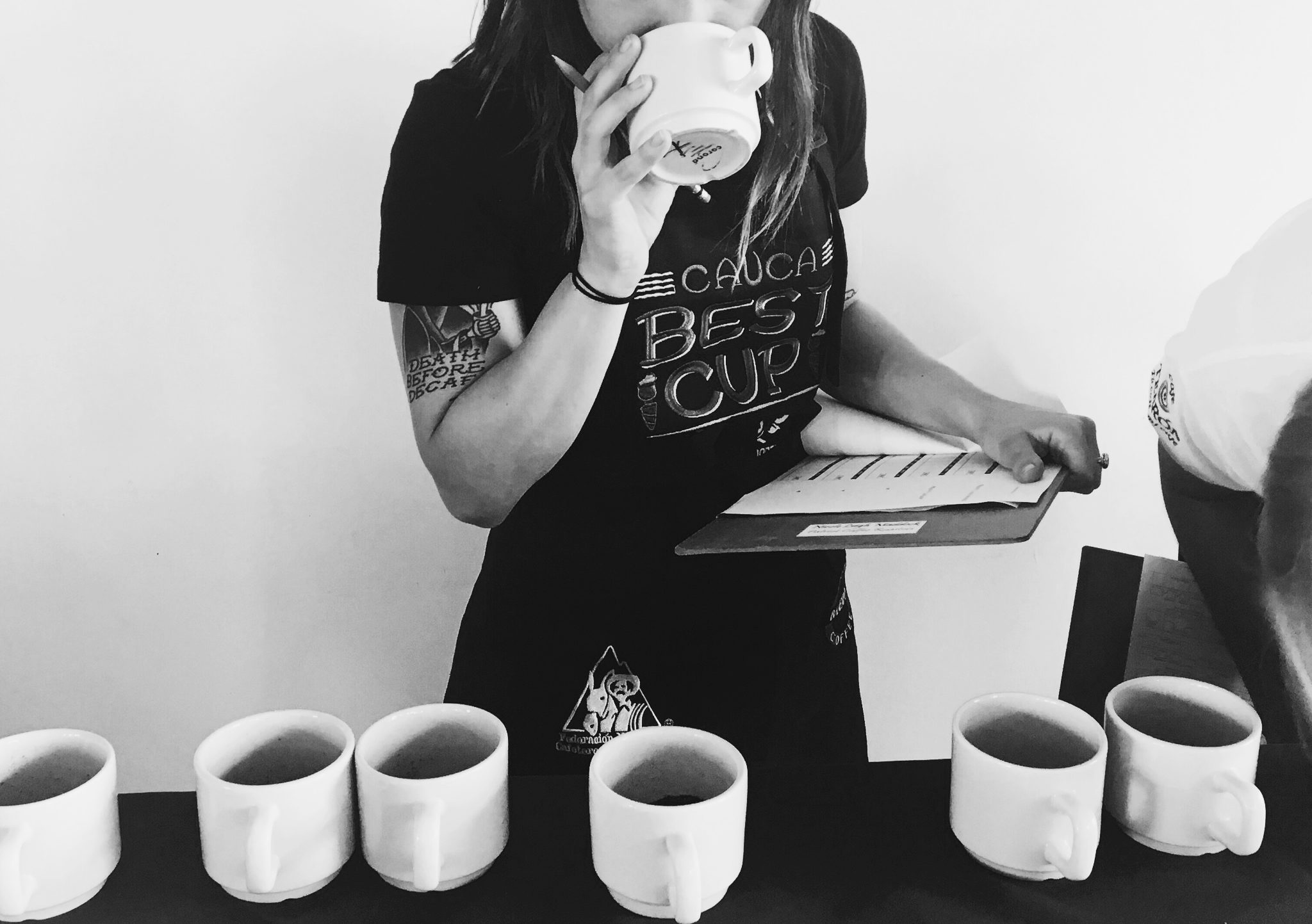 Q Grader conducting Quality Assurance Cupping